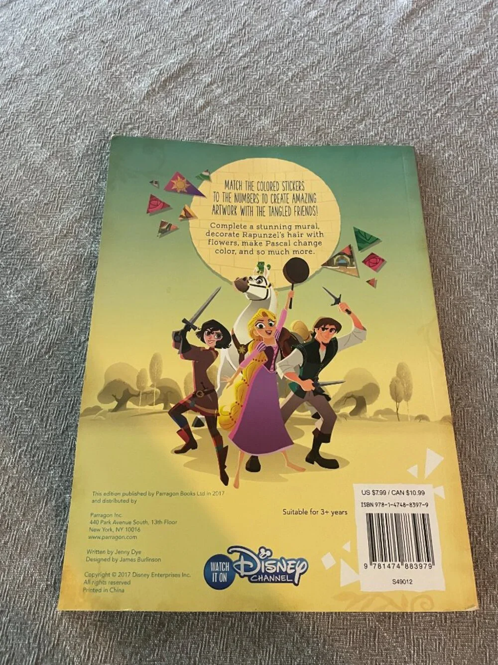 DISNEY TANGLED MOSAIC sticker by number art activity book New Colorful!